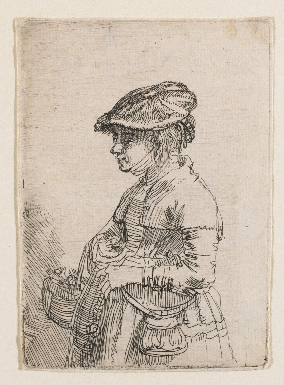 Ragazza con un cesto da Rembrandt van Rijn
