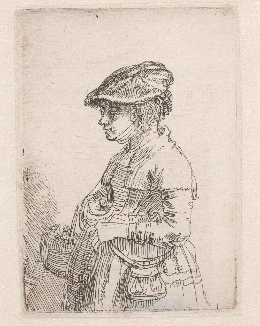 Ragazza con un cesto da Rembrandt van Rijn