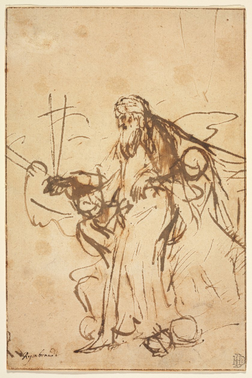 Dio Padre sostenuto dagli angeli da Rembrandt van Rijn