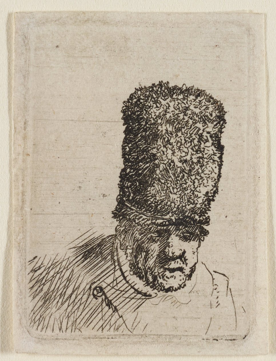 Testa di un anziano con un berretto di pelliccia: busto da Rembrandt van Rijn