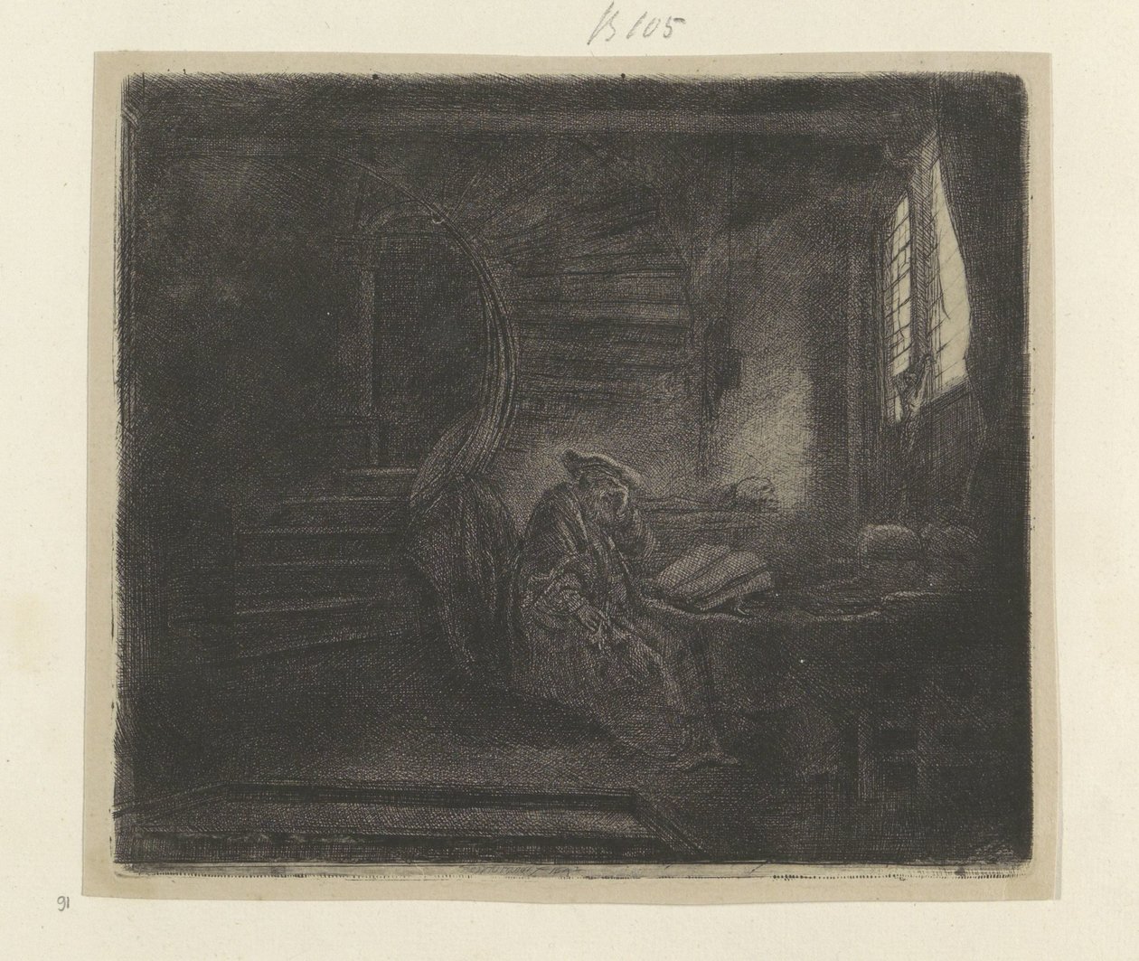 San Girolamo in uno studio oscuro da Rembrandt van Rijn