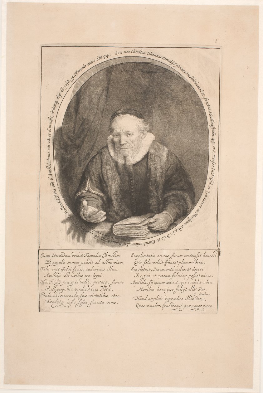 Jan Cornelis Sylvius, predicatore: ritratto postumo da Rembrandt van Rijn