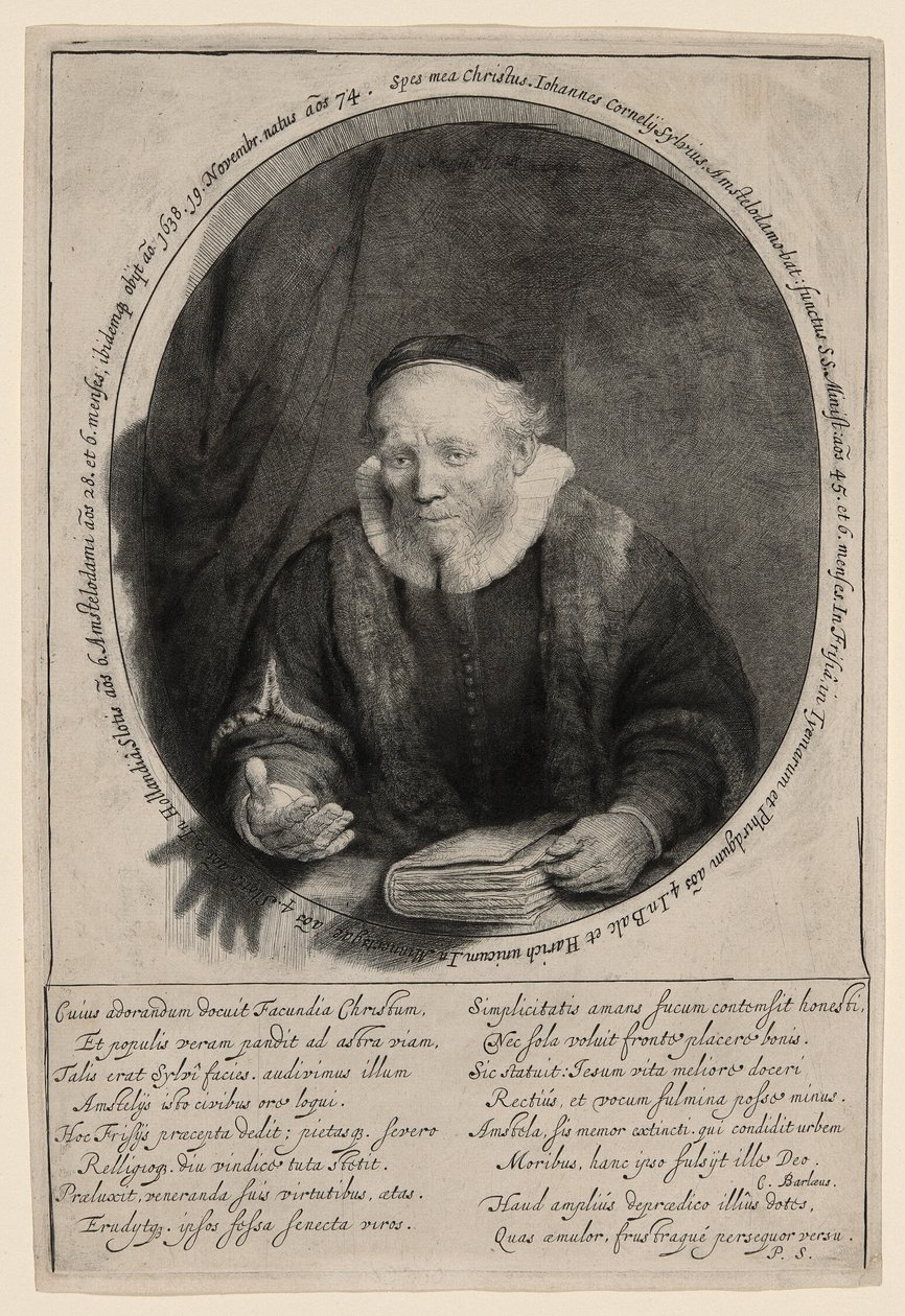 Jan Cornelius Sylvius, predicatore da Rembrandt van Rijn