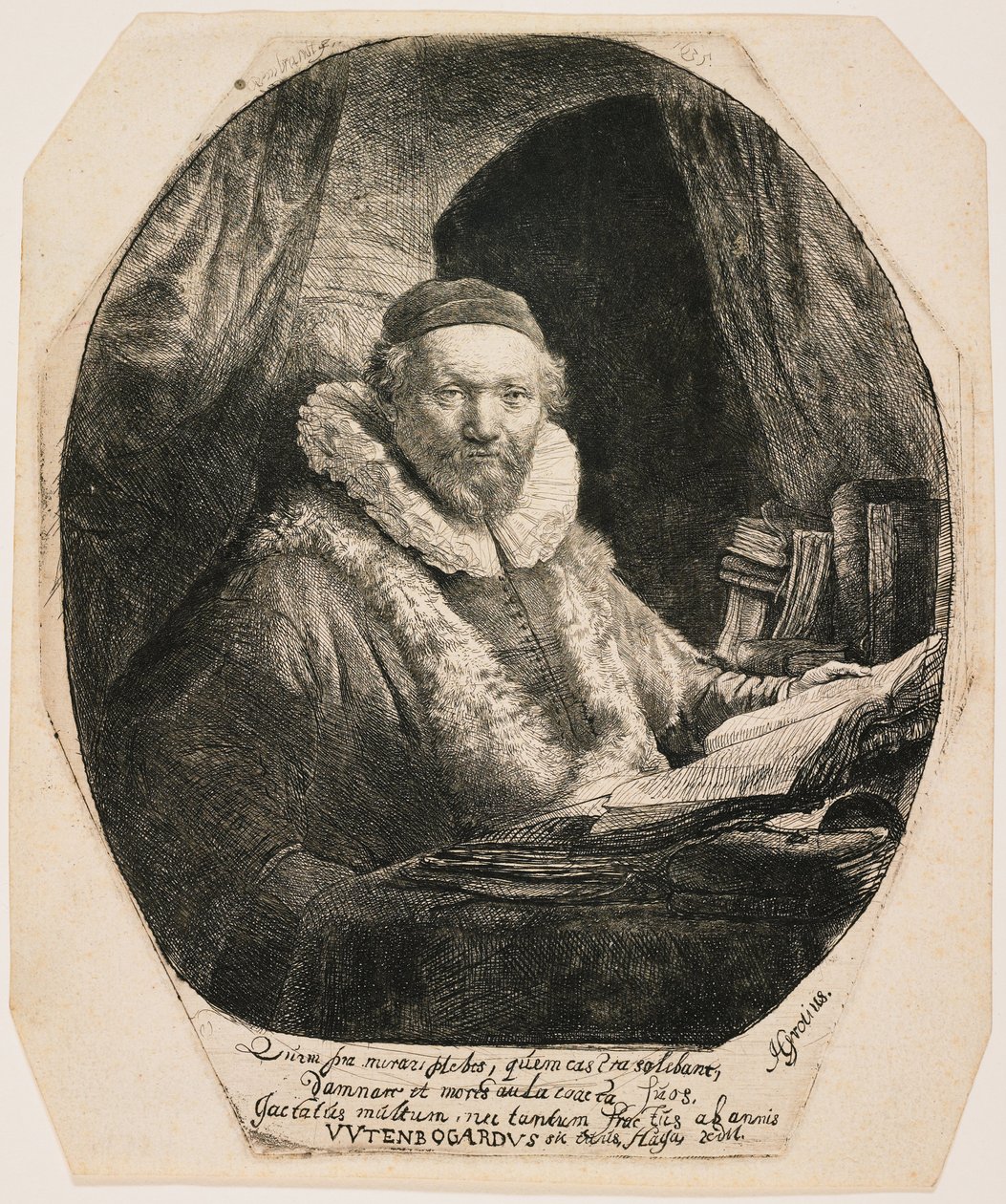 Jan Uytenbogaert, predicatore dei rimostranti da Rembrandt van Rijn