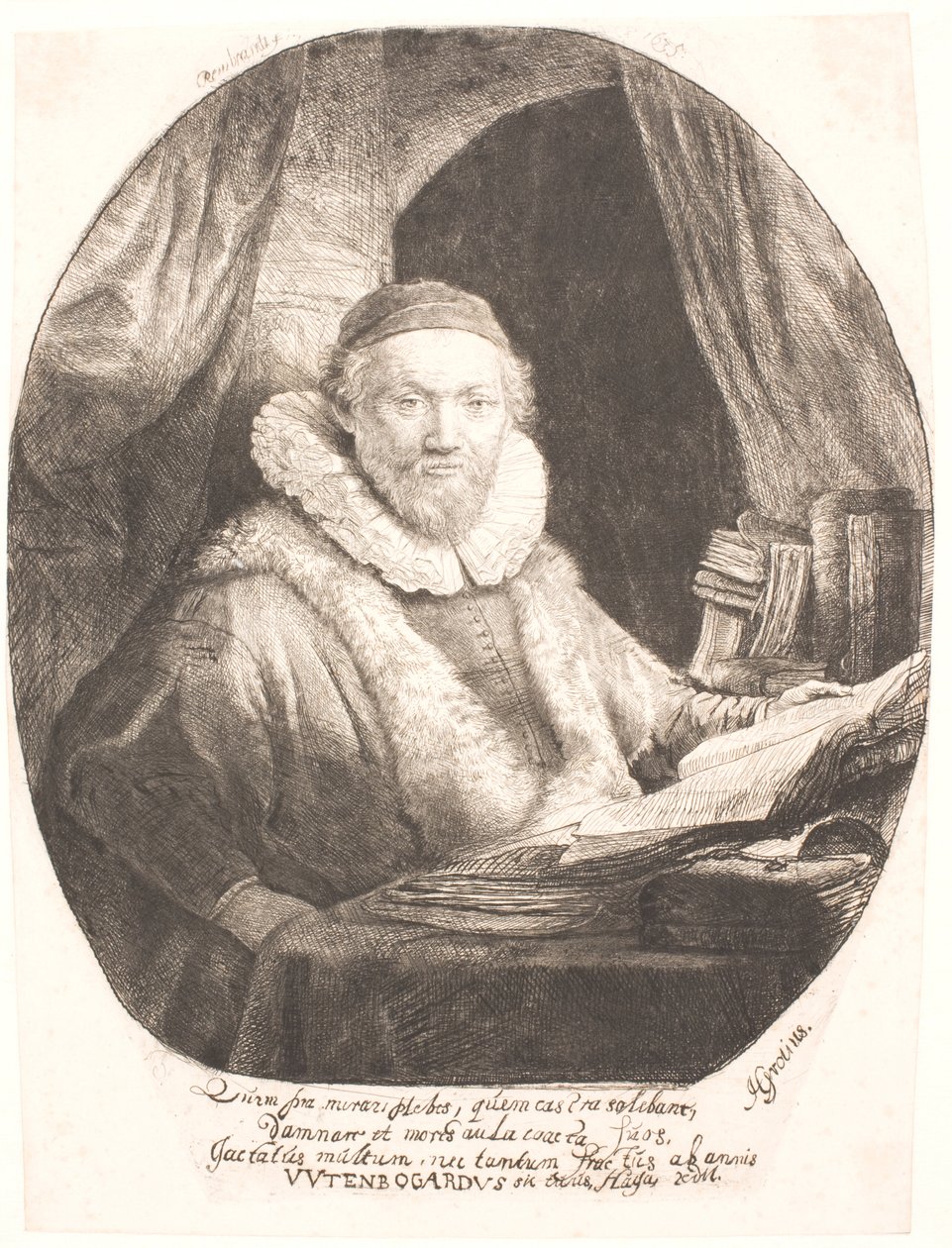Jan Uytenbogaert, predicatore della setta dei rimostranti arminiani da Rembrandt van Rijn