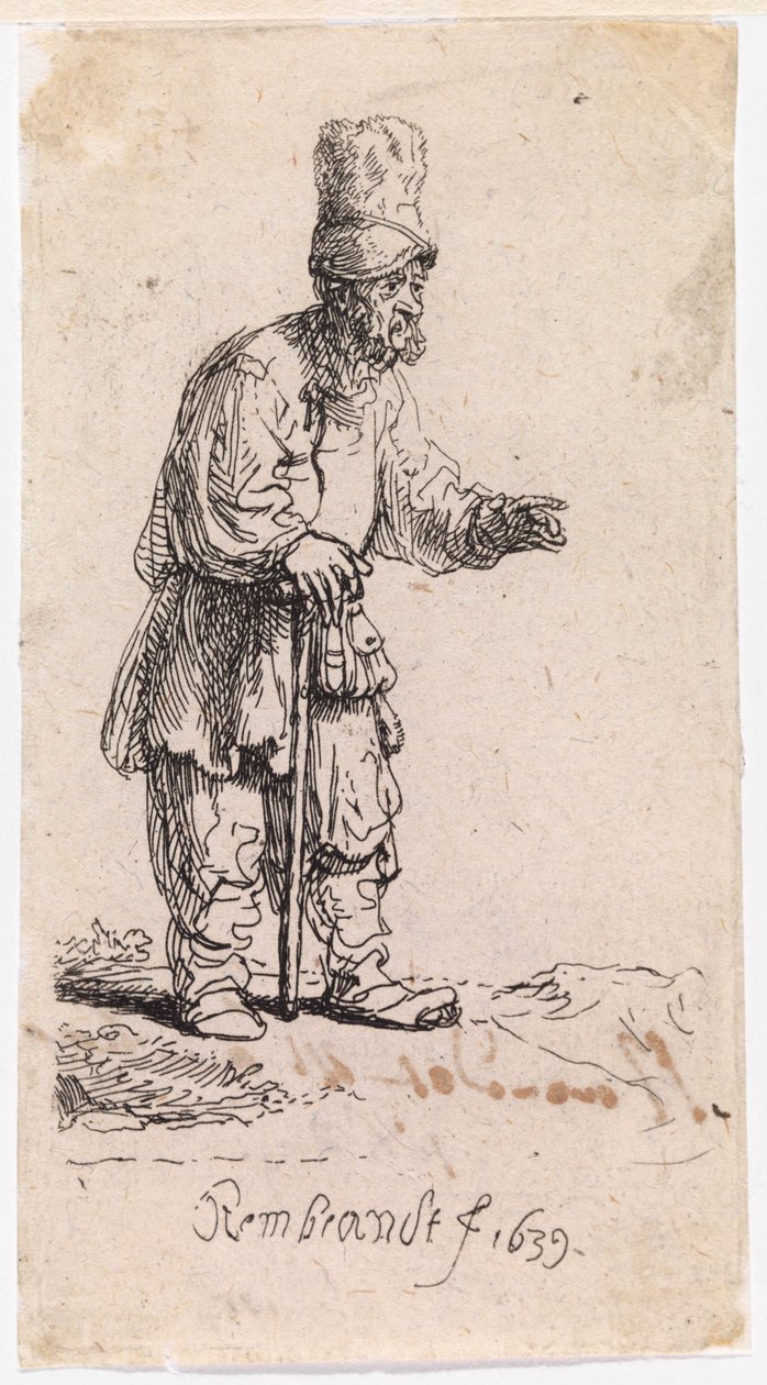 Un ebreo con un berretto a tesa alta da Rembrandt van Rijn