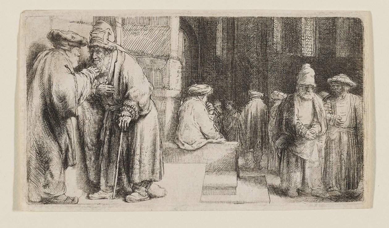 Ebrei in una sinagoga da Rembrandt van Rijn