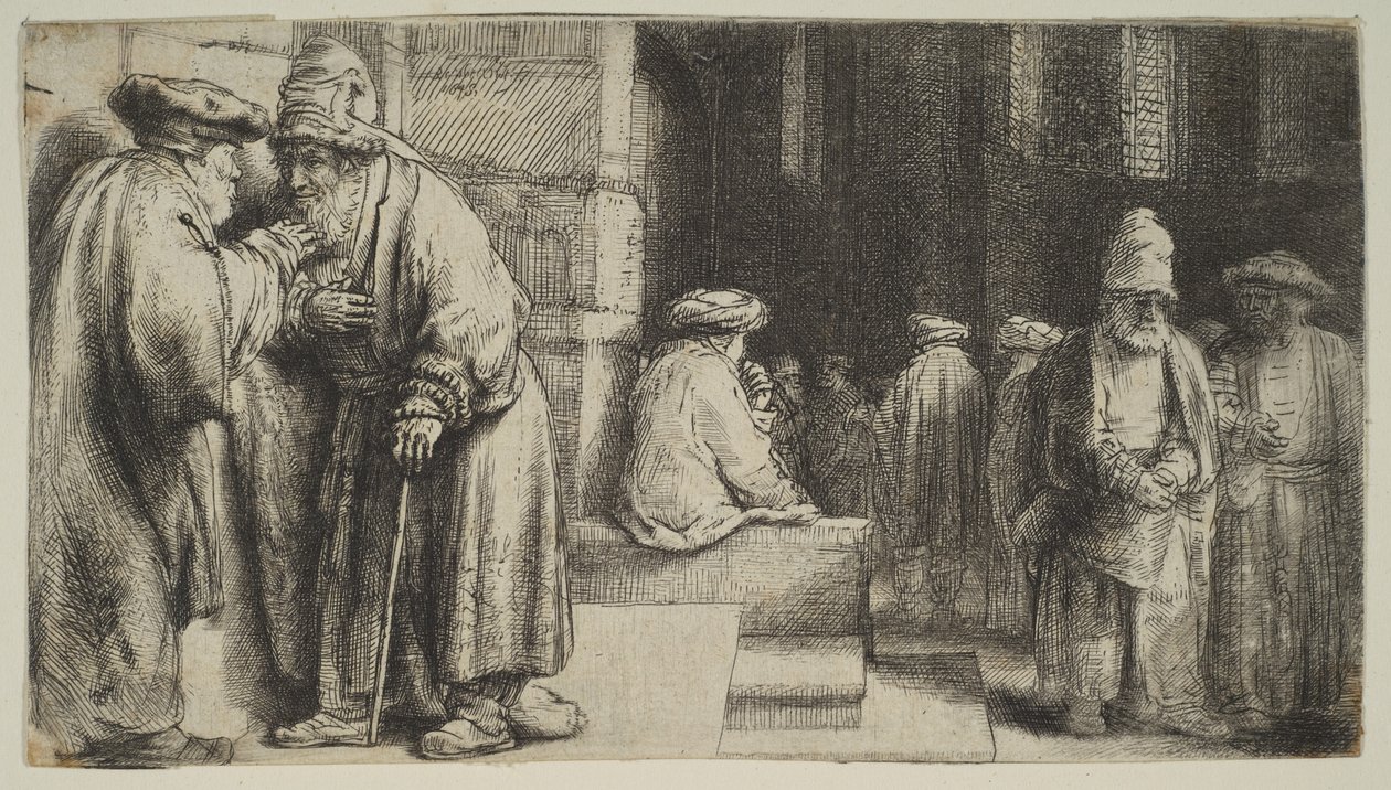 Ebrei in una Sinagoga, 1648 da Rembrandt van Rijn