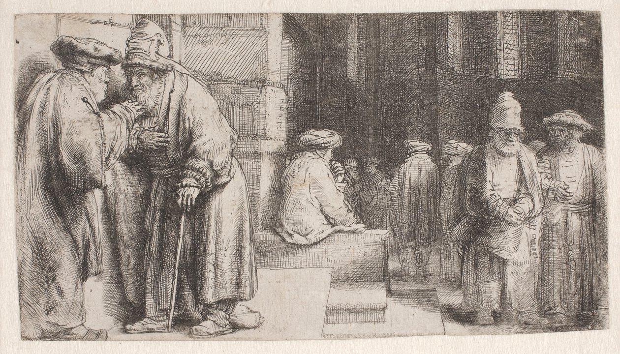 Ebrei in sinagoga da Rembrandt van Rijn