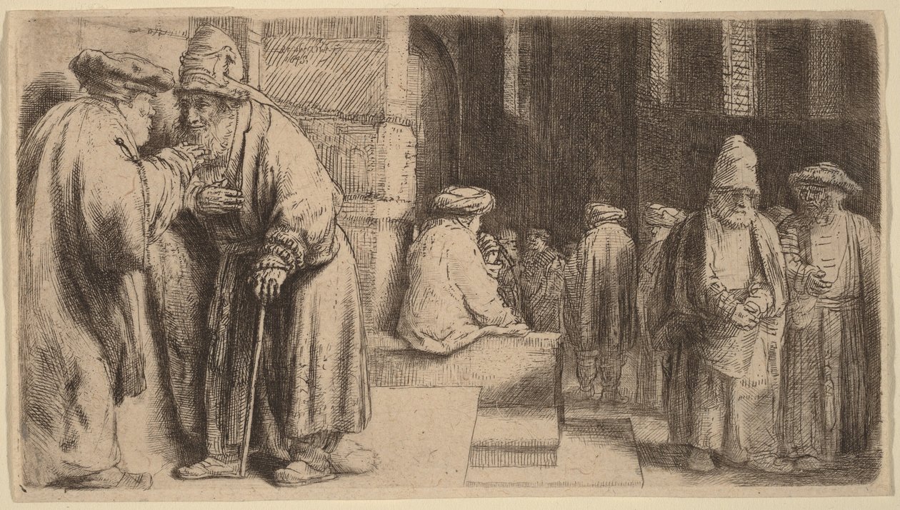 Gli ebrei nella sinagoga da Rembrandt van Rijn