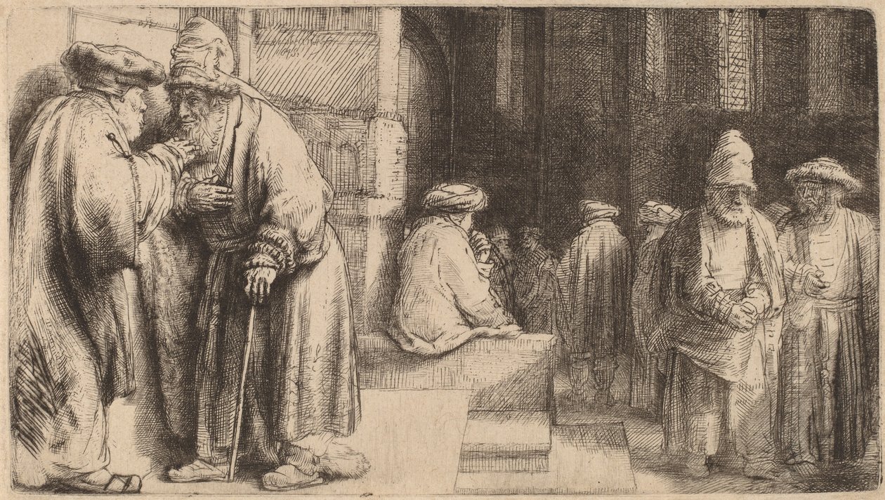 Ebrei nella sinagoga, 1648 da Rembrandt van Rijn