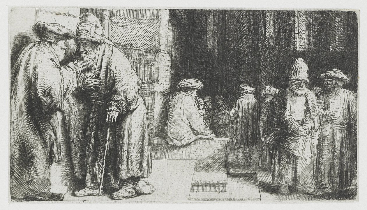 Ebrei nella sinagoga da Rembrandt van Rijn