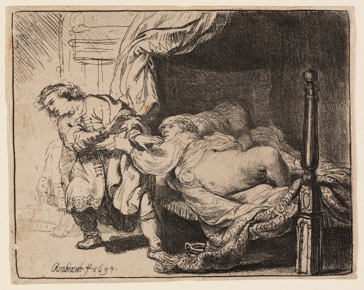 Giuseppe e la moglie di Potifar da Rembrandt van Rijn