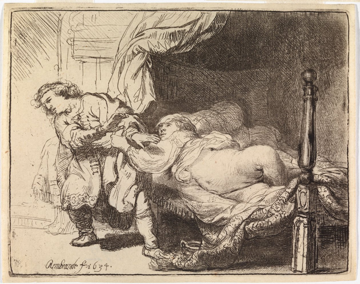 Giuseppe e la moglie di Potifar da Rembrandt van Rijn