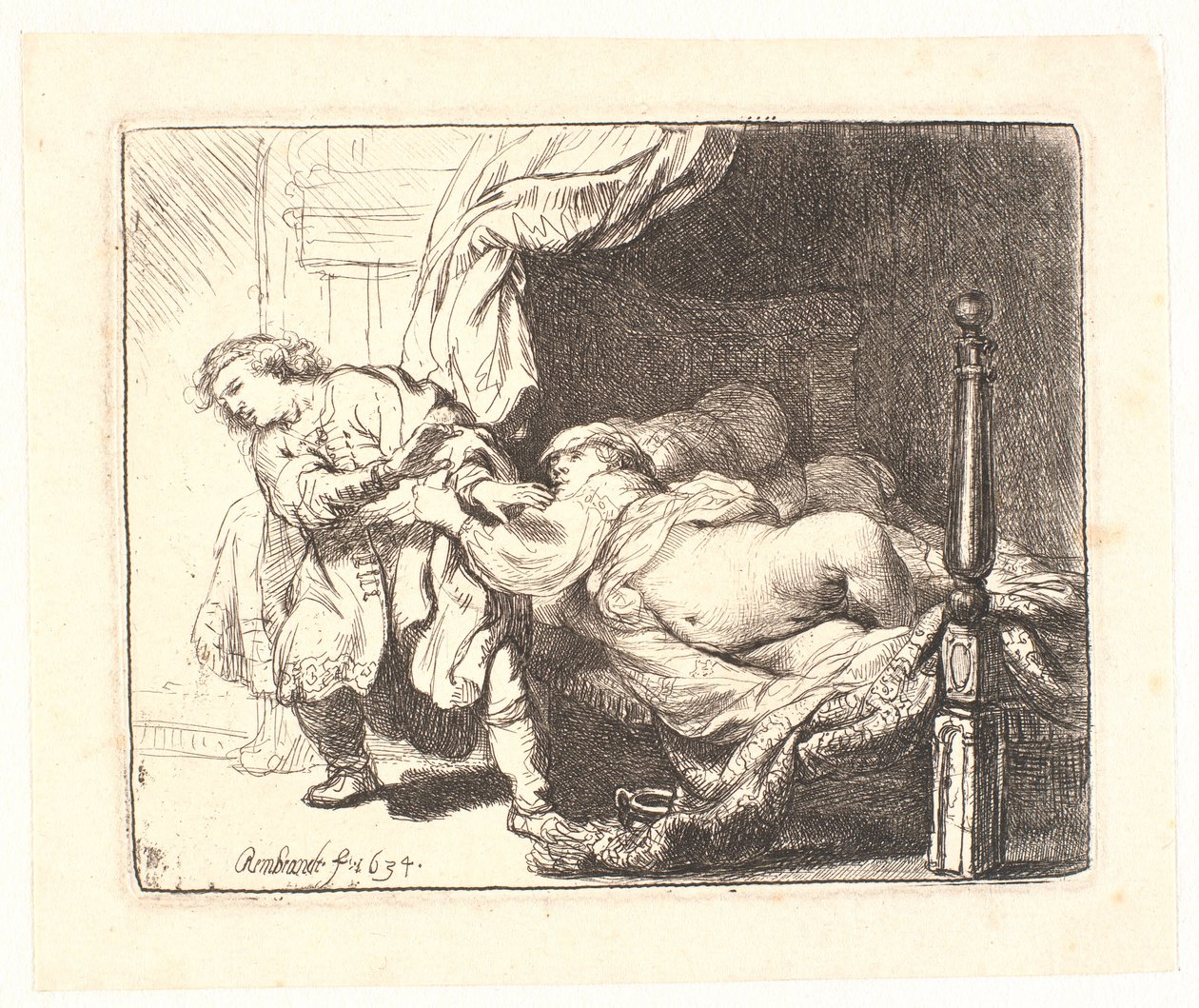 Giuseppe e la moglie di Potifar da Rembrandt van Rijn