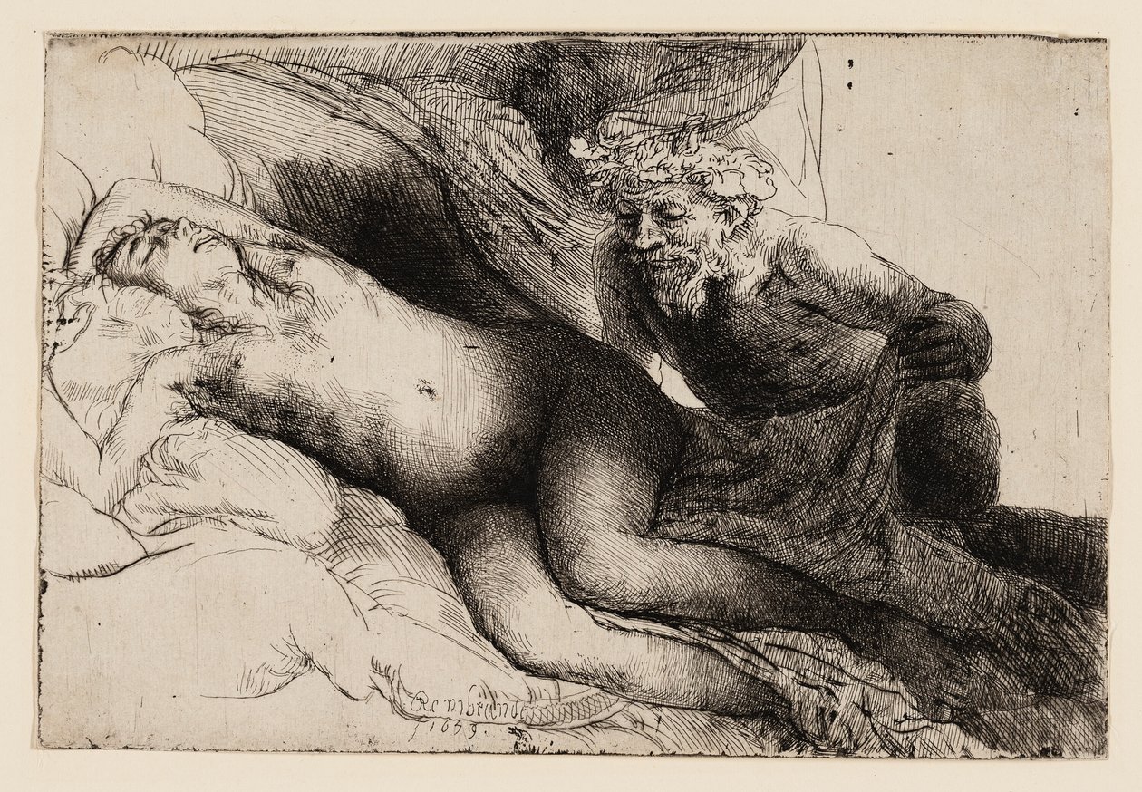 Giove e Antiope: La lastra più grande da Rembrandt van Rijn