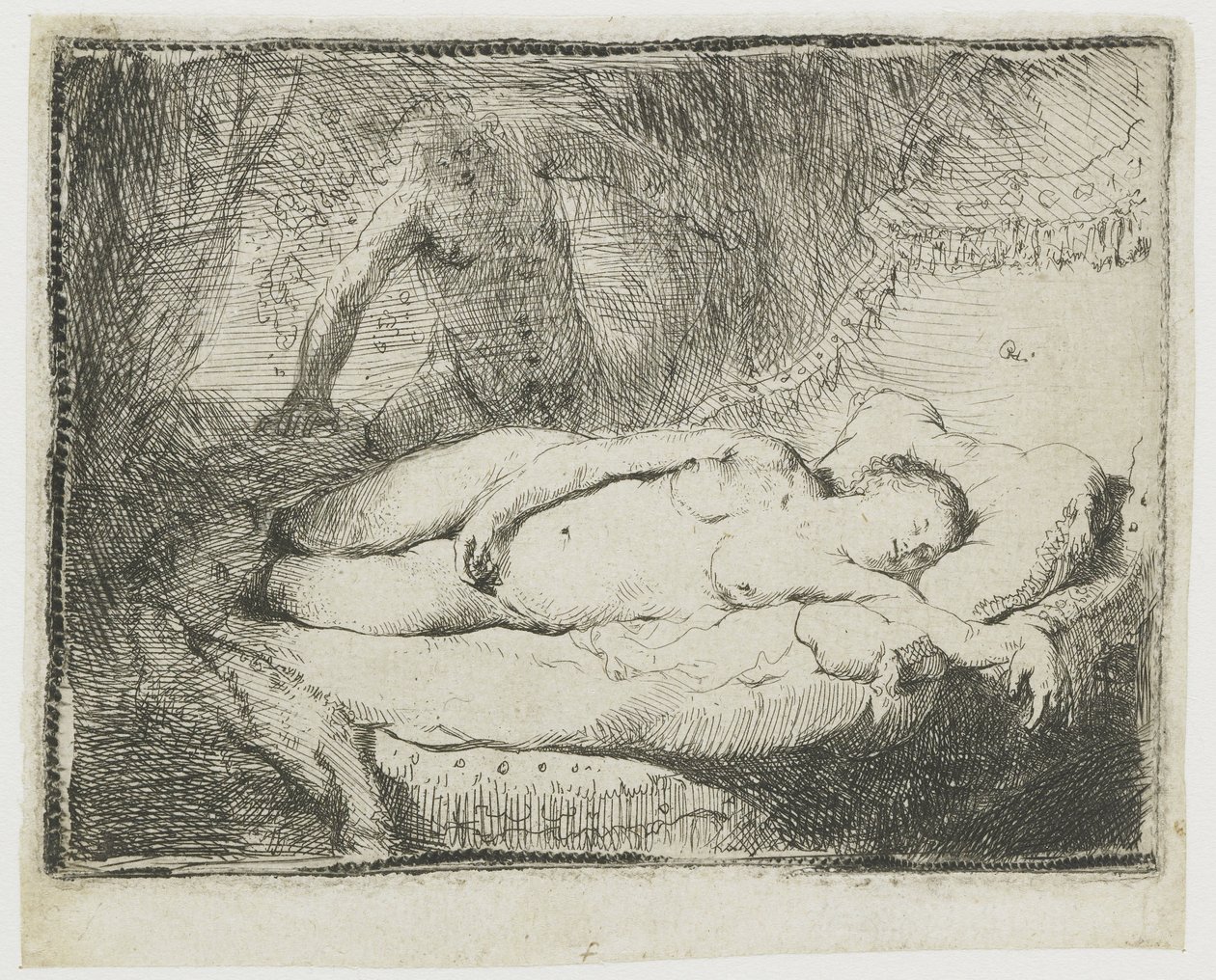 Giove e Antiope: lastra più piccola da Rembrandt van Rijn