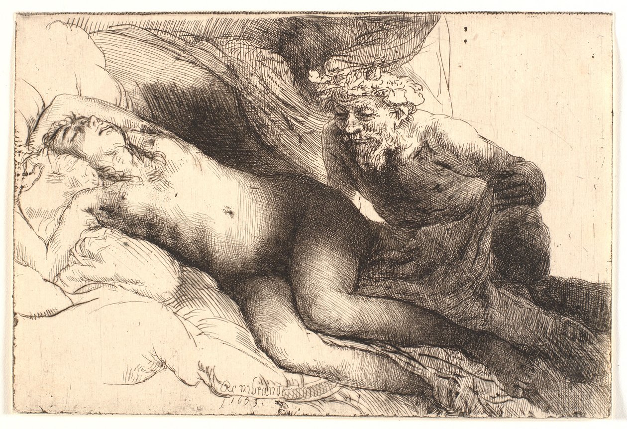 Giove e Antiope: la lastra più grande da Rembrandt van Rijn