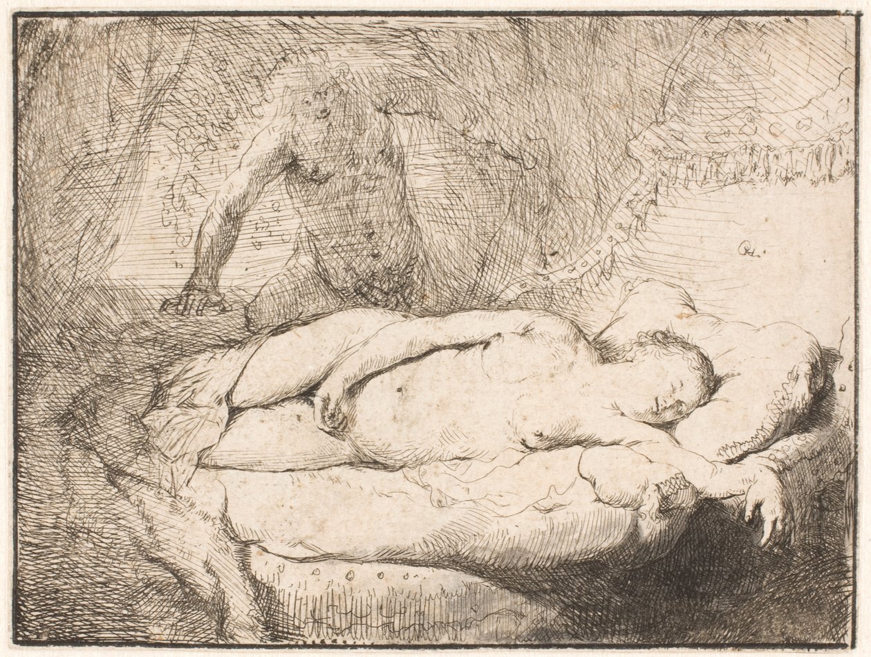 Giove e Antiope: la tavola più piccola da Rembrandt van Rijn