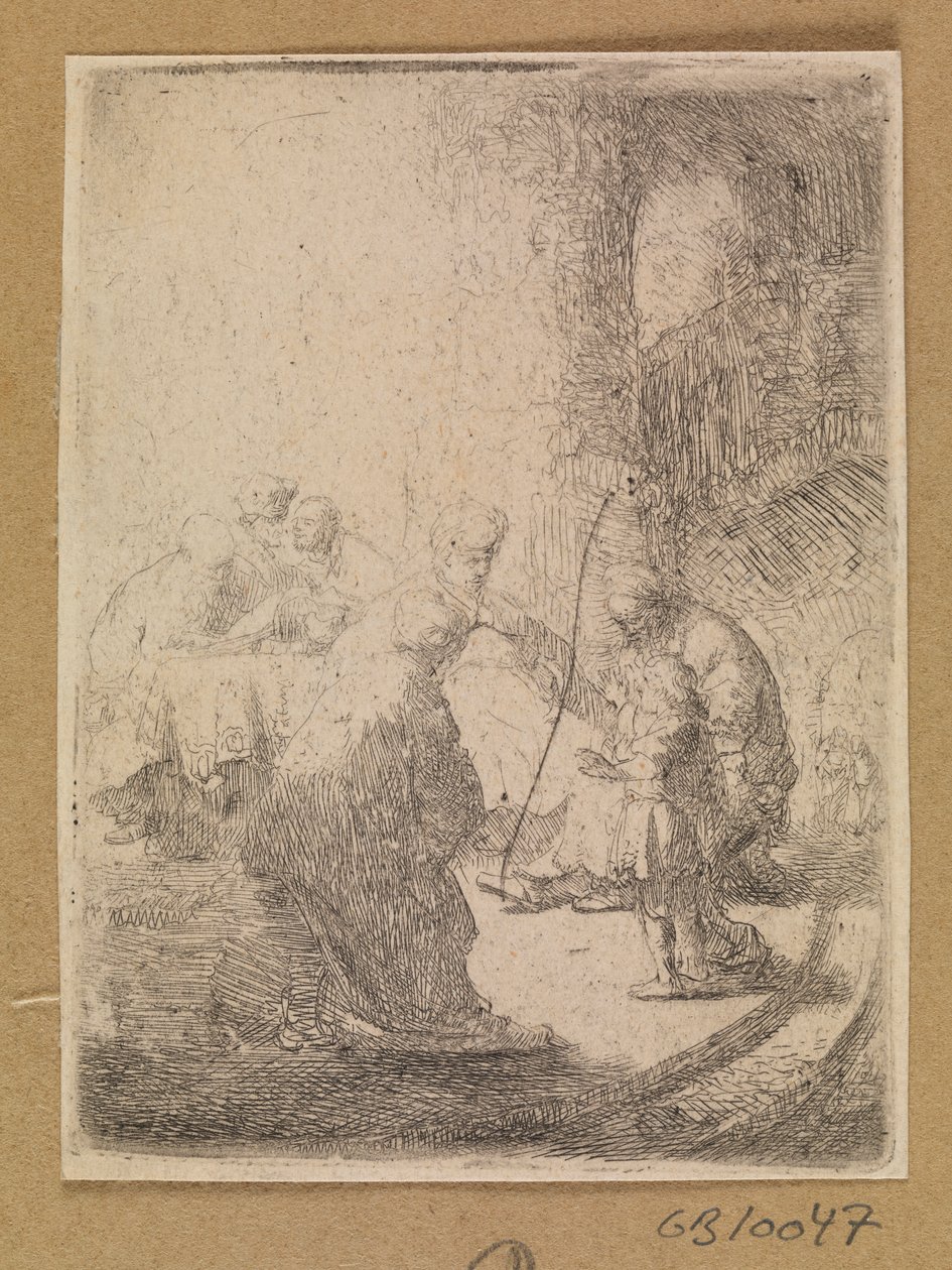 Cristo bambino e i dottori della legge. Piccola placca da Rembrandt van Rijn