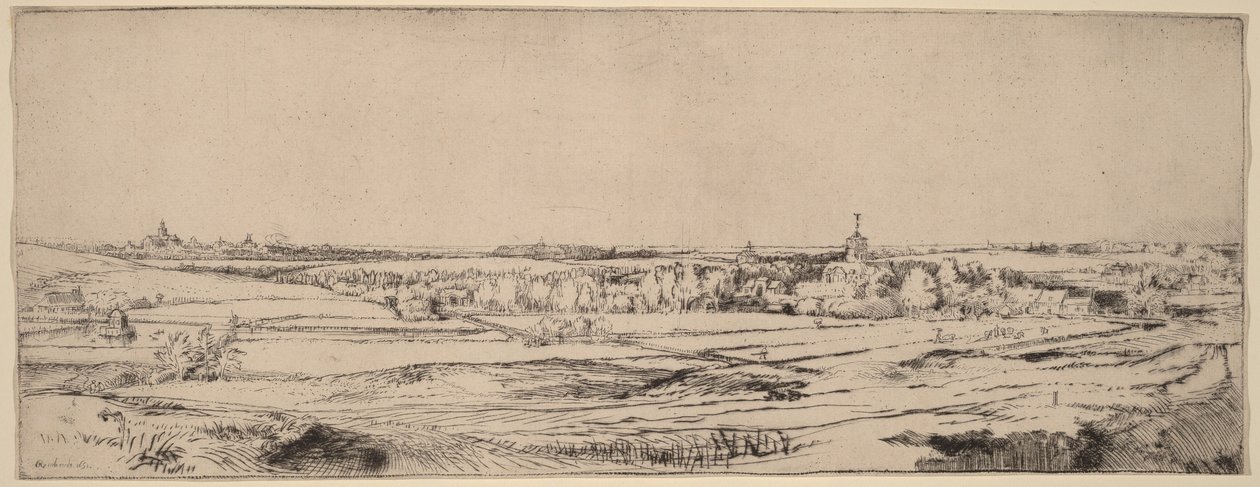 Paesaggio con vista su Haarlem (Il campo degli orafi) da Rembrandt van Rijn