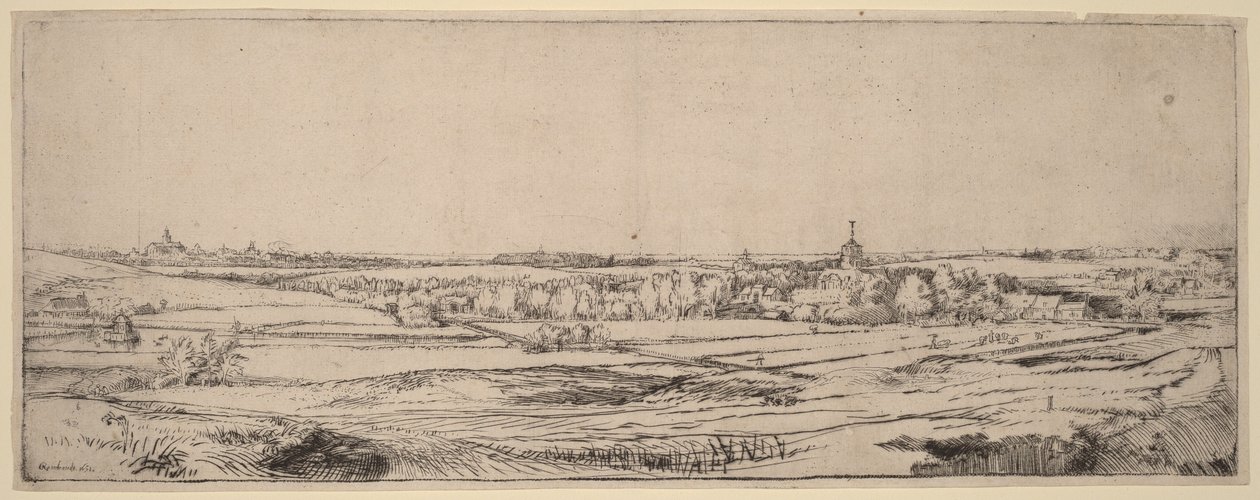 Paesaggio con vista su Haarlem (Il campo degli orafi) da Rembrandt van Rijn