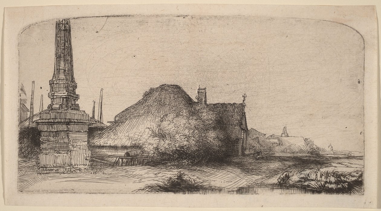 Paesaggio con un obelisco da Rembrandt van Rijn