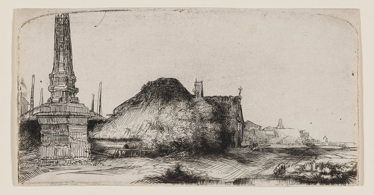 Paesaggio con un obelisco da Rembrandt van Rijn