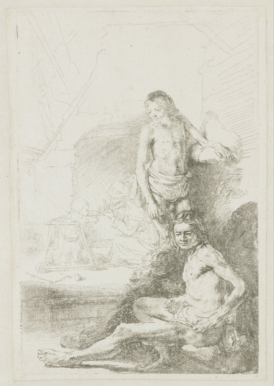 Nudo maschile, seduto e in piedi da Rembrandt van Rijn