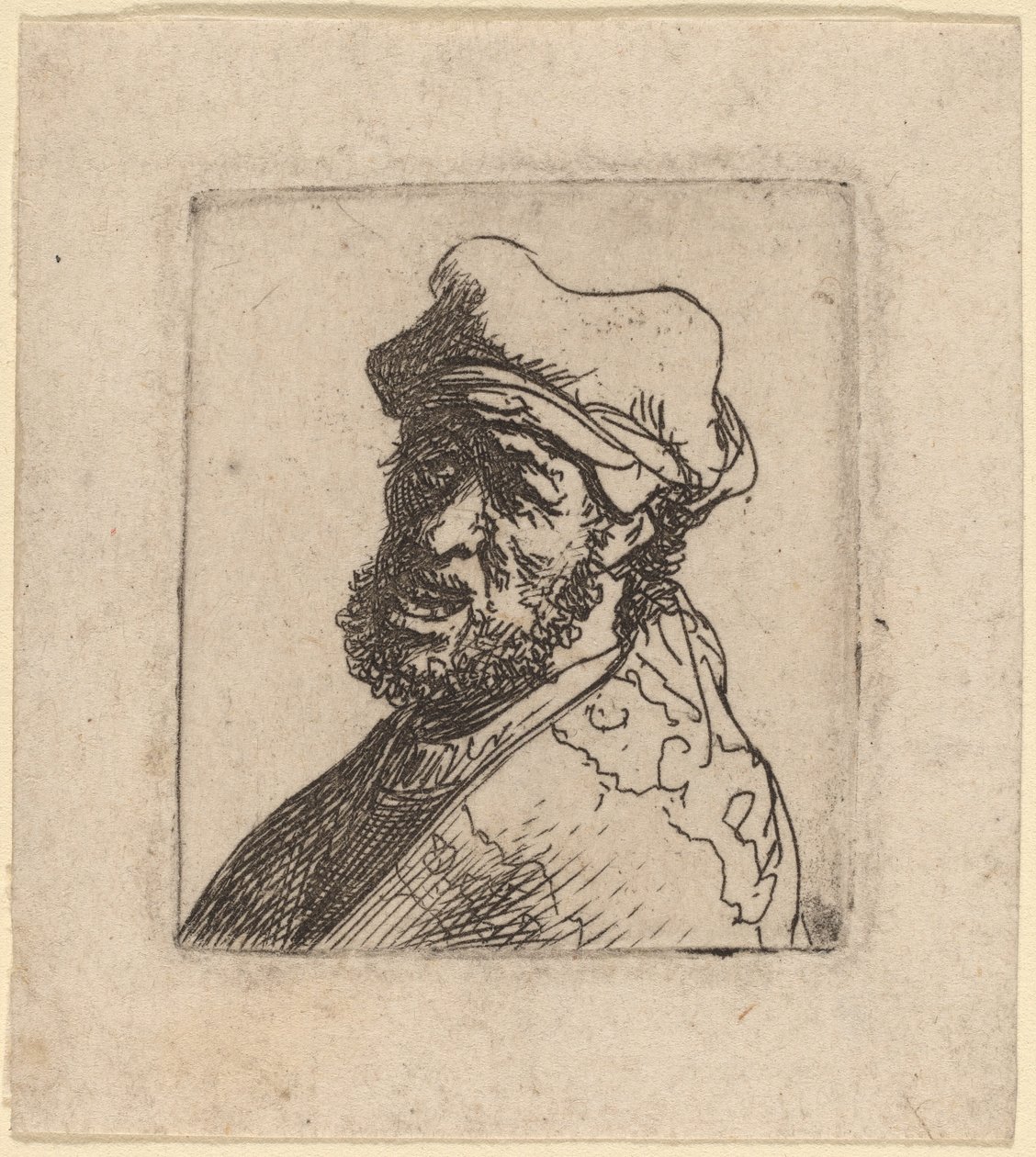 Uomo che grida, tre quarti a sinistra da Rembrandt van Rijn
