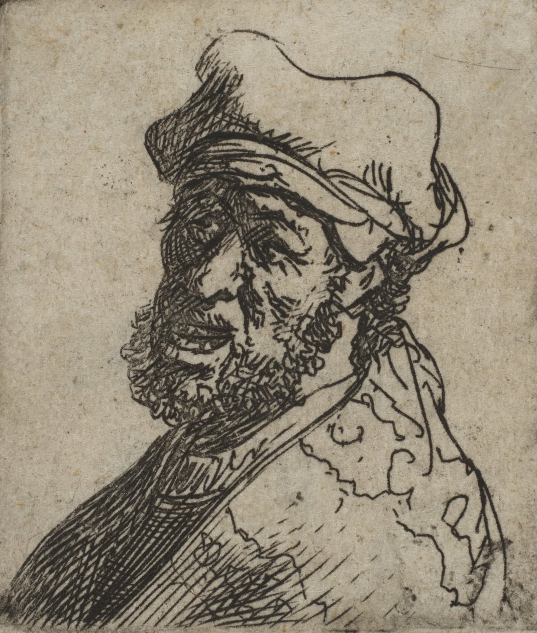 Uomo che grida, tre quarti a sinistra: busto da Rembrandt van Rijn
