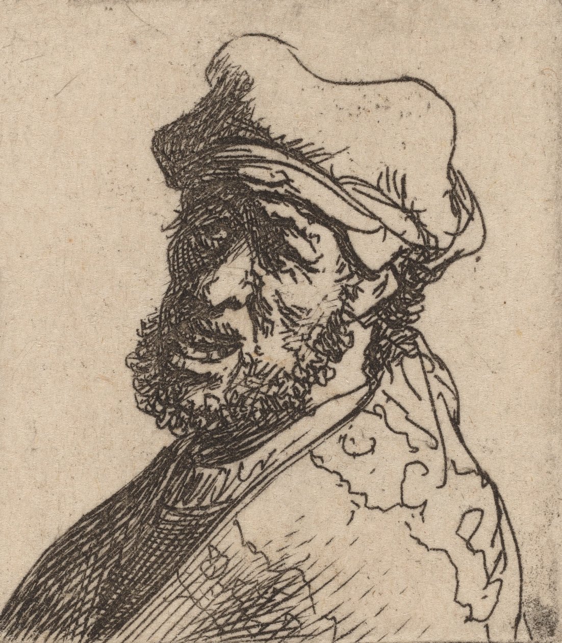 Uomo che grida, tre quarti a sinistra da Rembrandt van Rijn
