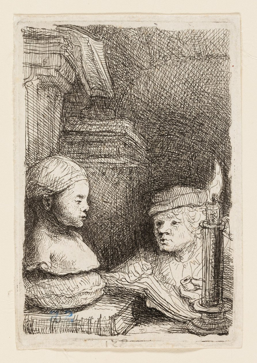 Uomo che disegna da un calco da Rembrandt van Rijn