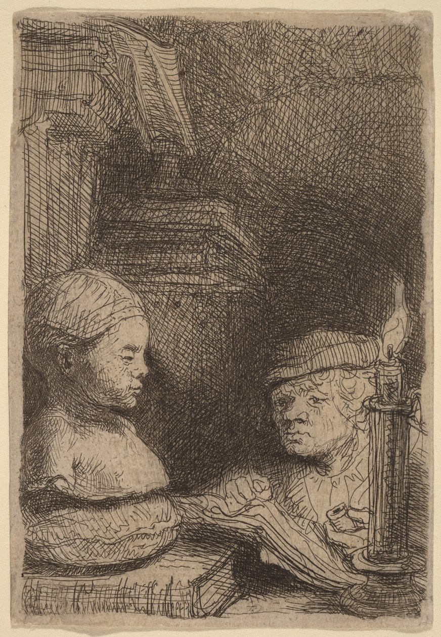 Uomo che disegna da un calco da Rembrandt van Rijn