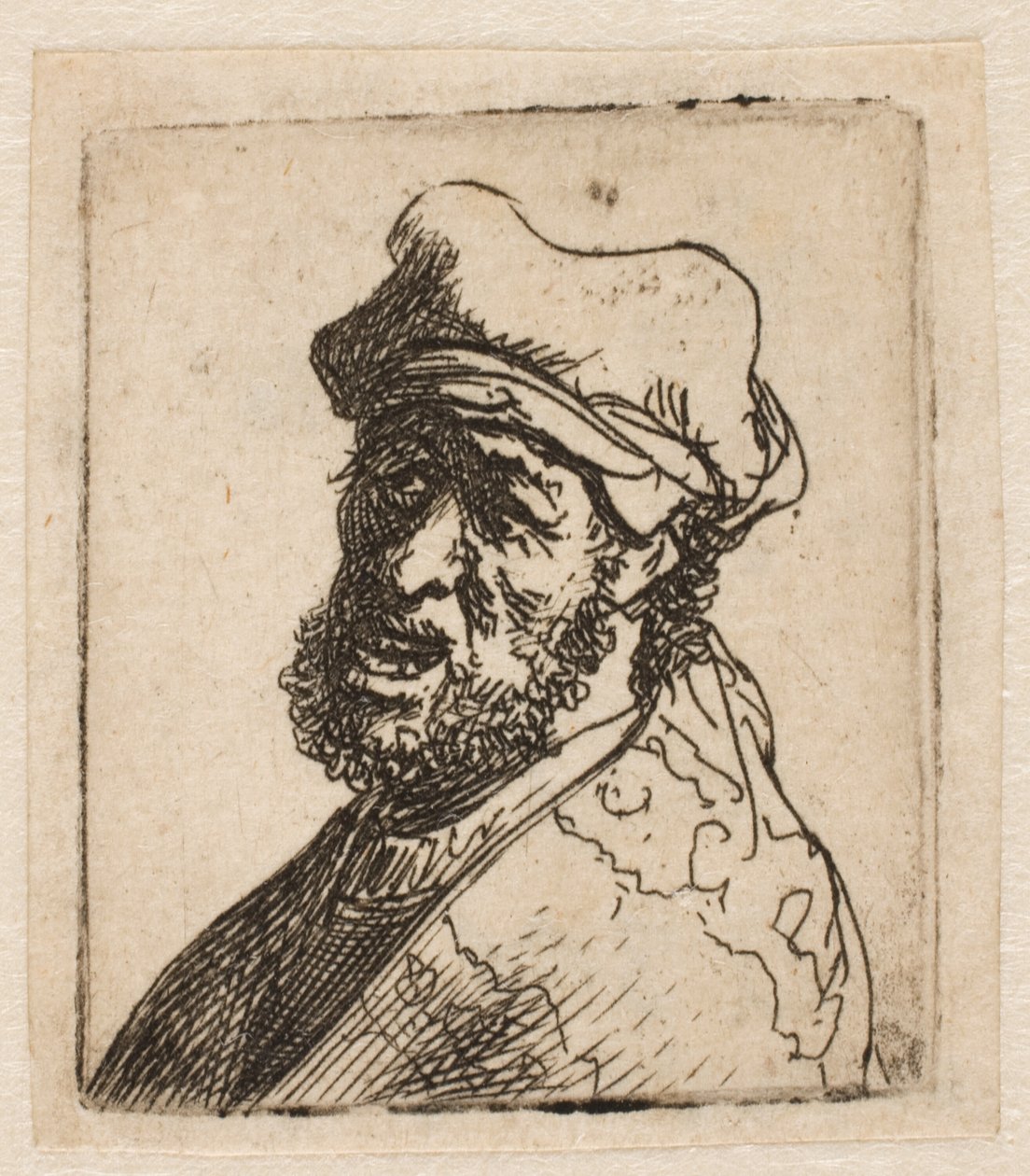 Uomo che grida, tre quarti a sinistra: busto da Rembrandt van Rijn