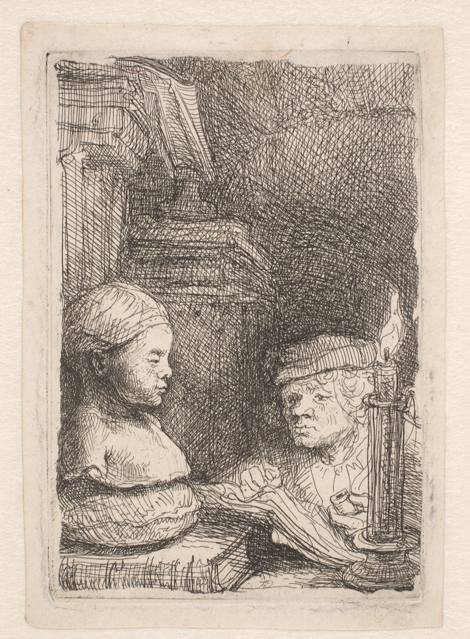 Uomo che disegna da un calco da Rembrandt van Rijn