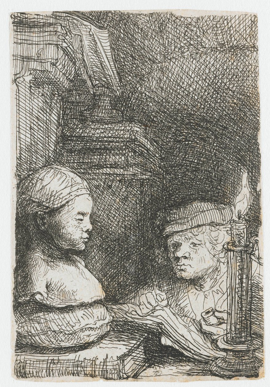 Uomo che disegna da un calco da Rembrandt van Rijn