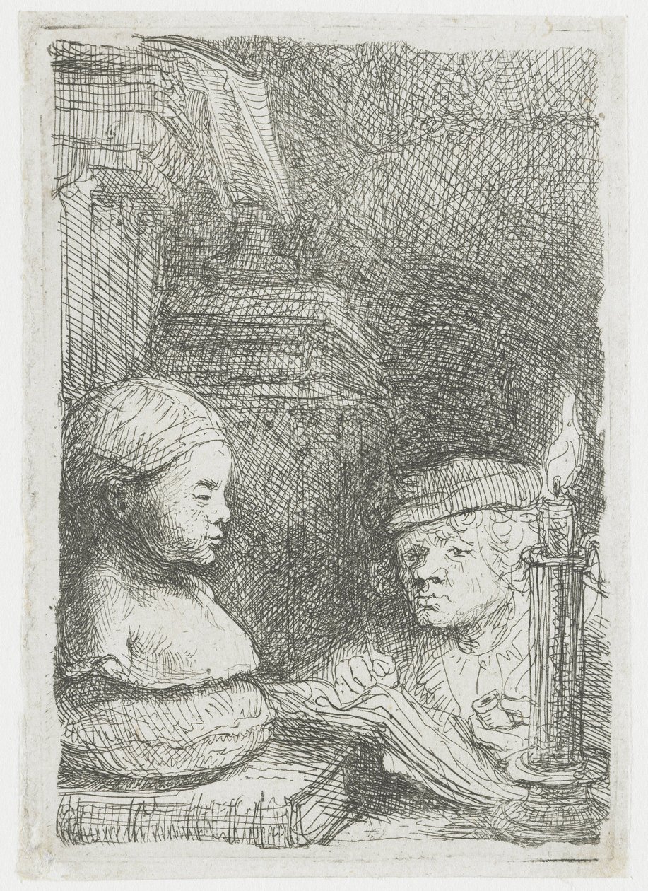Uomo che disegna da un calco da Rembrandt van Rijn