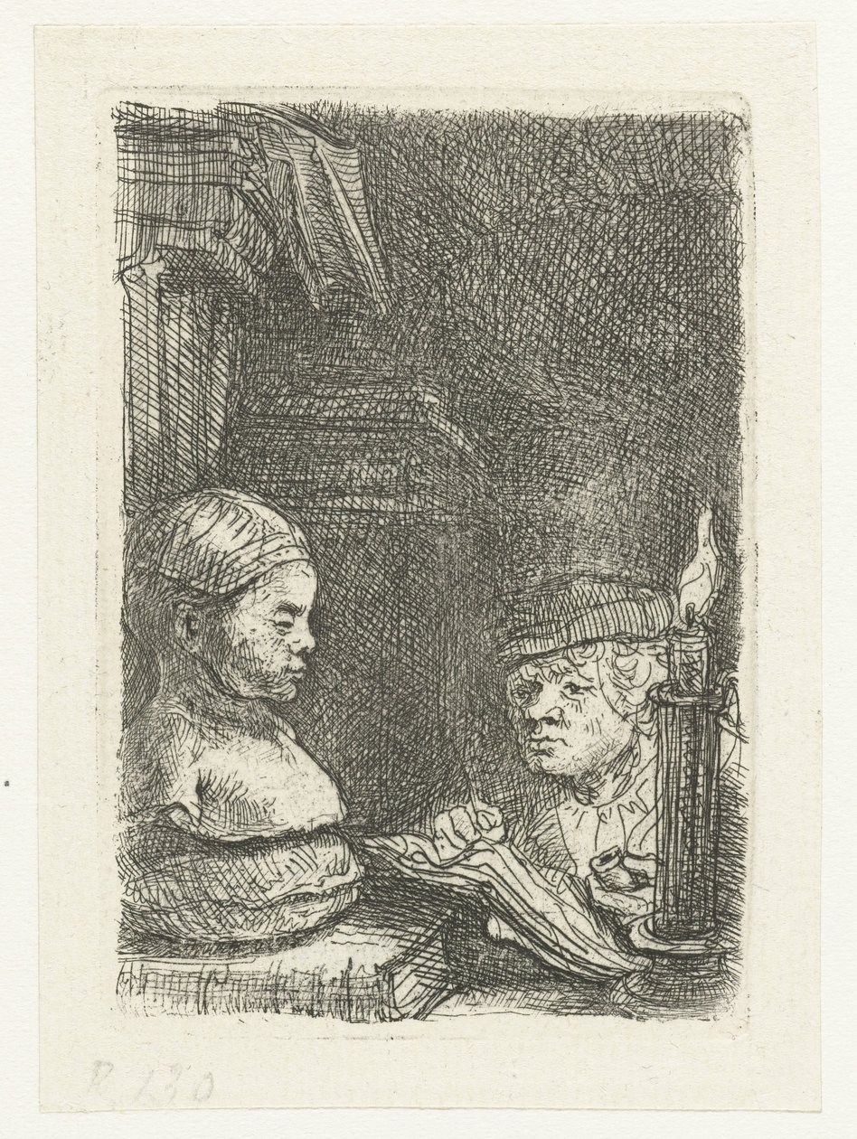 Uomo che disegna da un calco da Rembrandt van Rijn