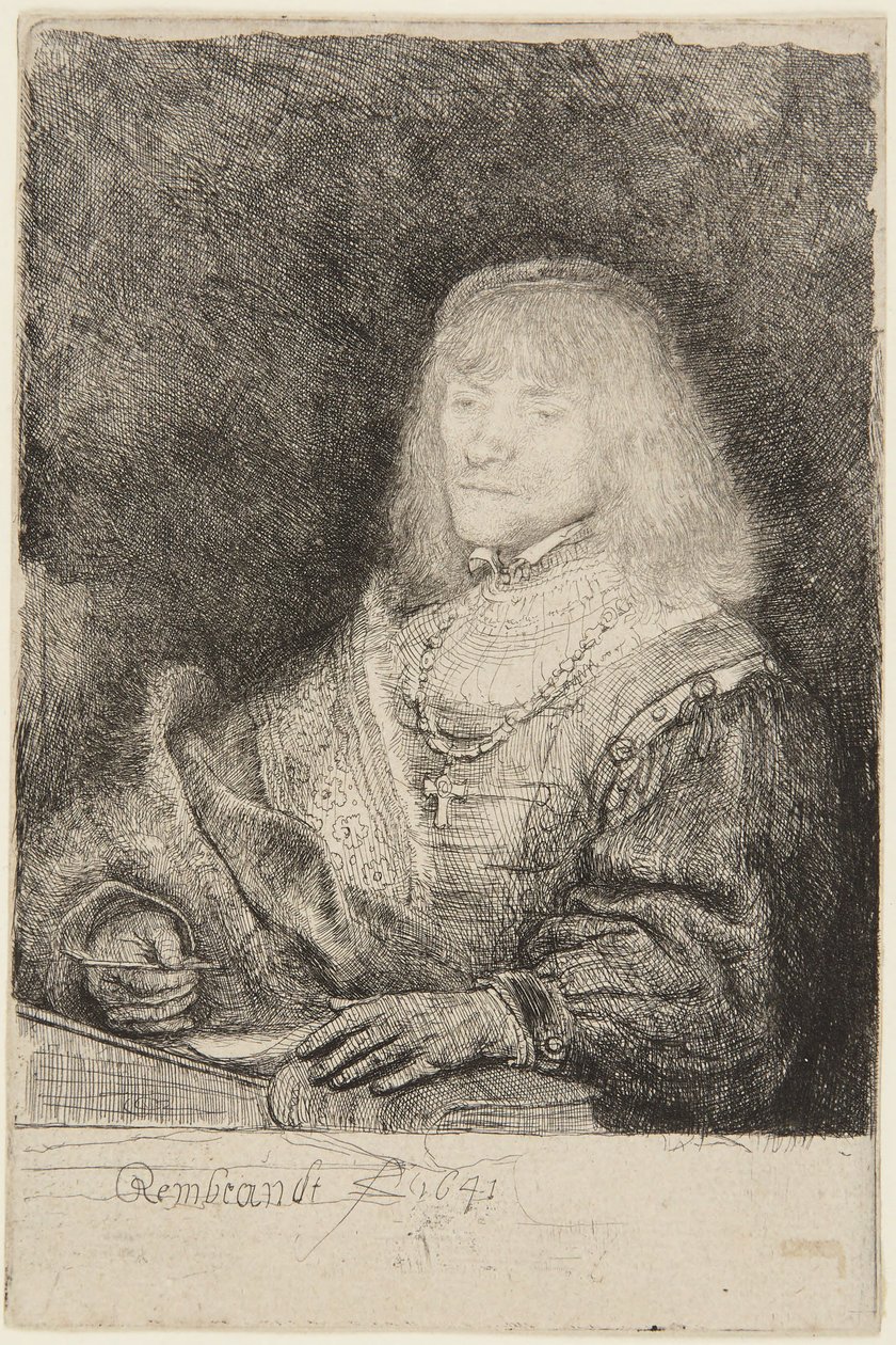 Uomo con crocifisso e catena da Rembrandt van Rijn