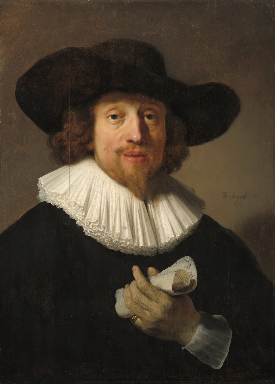 Uomo con spartito musicale, 1633 da Rembrandt van Rijn