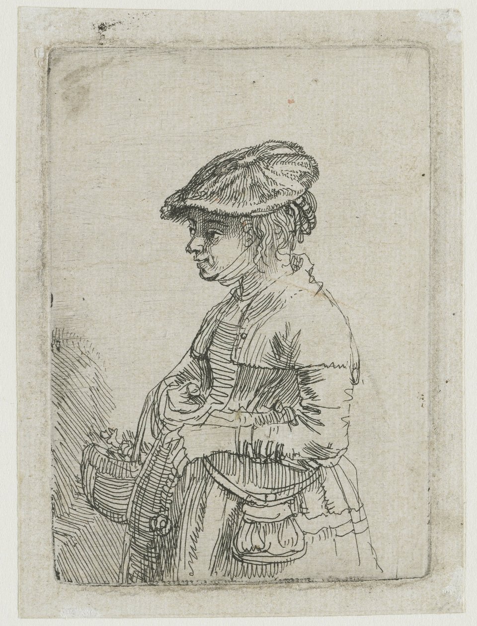 Ragazza con un cesto da Rembrandt van Rijn
