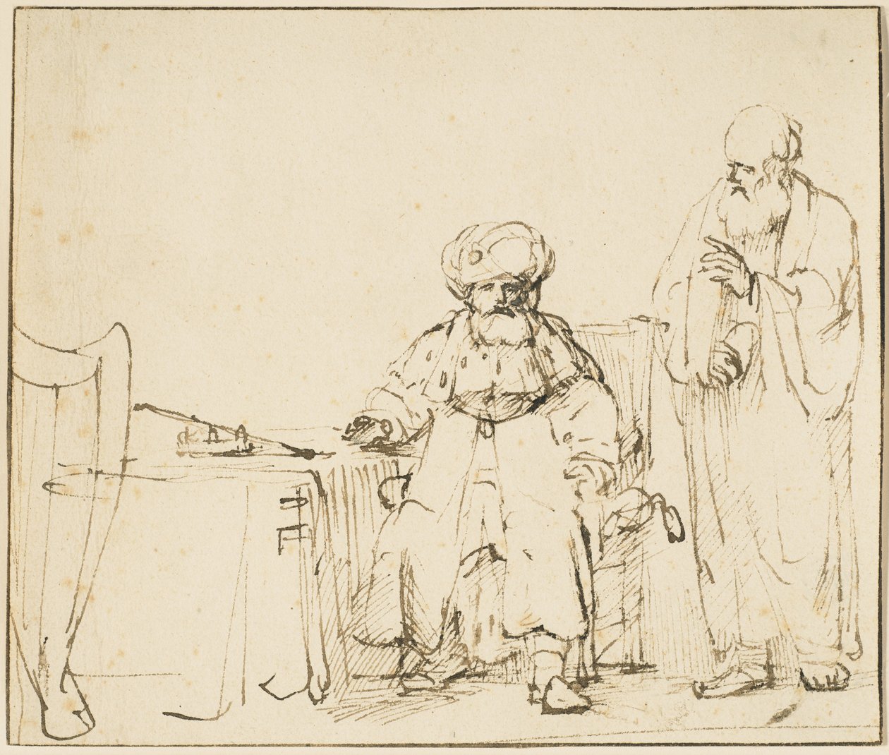 Nathan ammonisce David, c.1652-53 da Rembrandt van Rijn