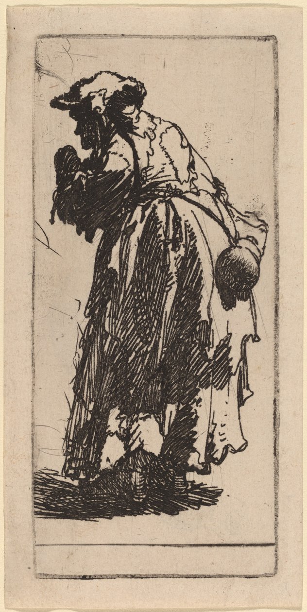 Vecchia mendicante con una zucca da Rembrandt van Rijn