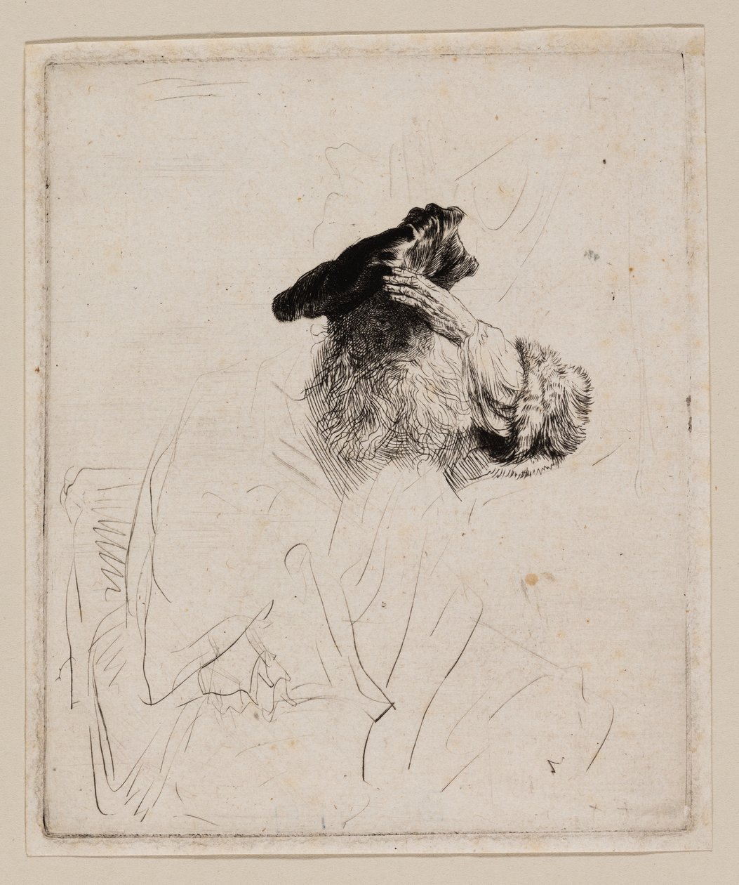 Vecchio che si ripara gli occhi con la mano da Rembrandt van Rijn