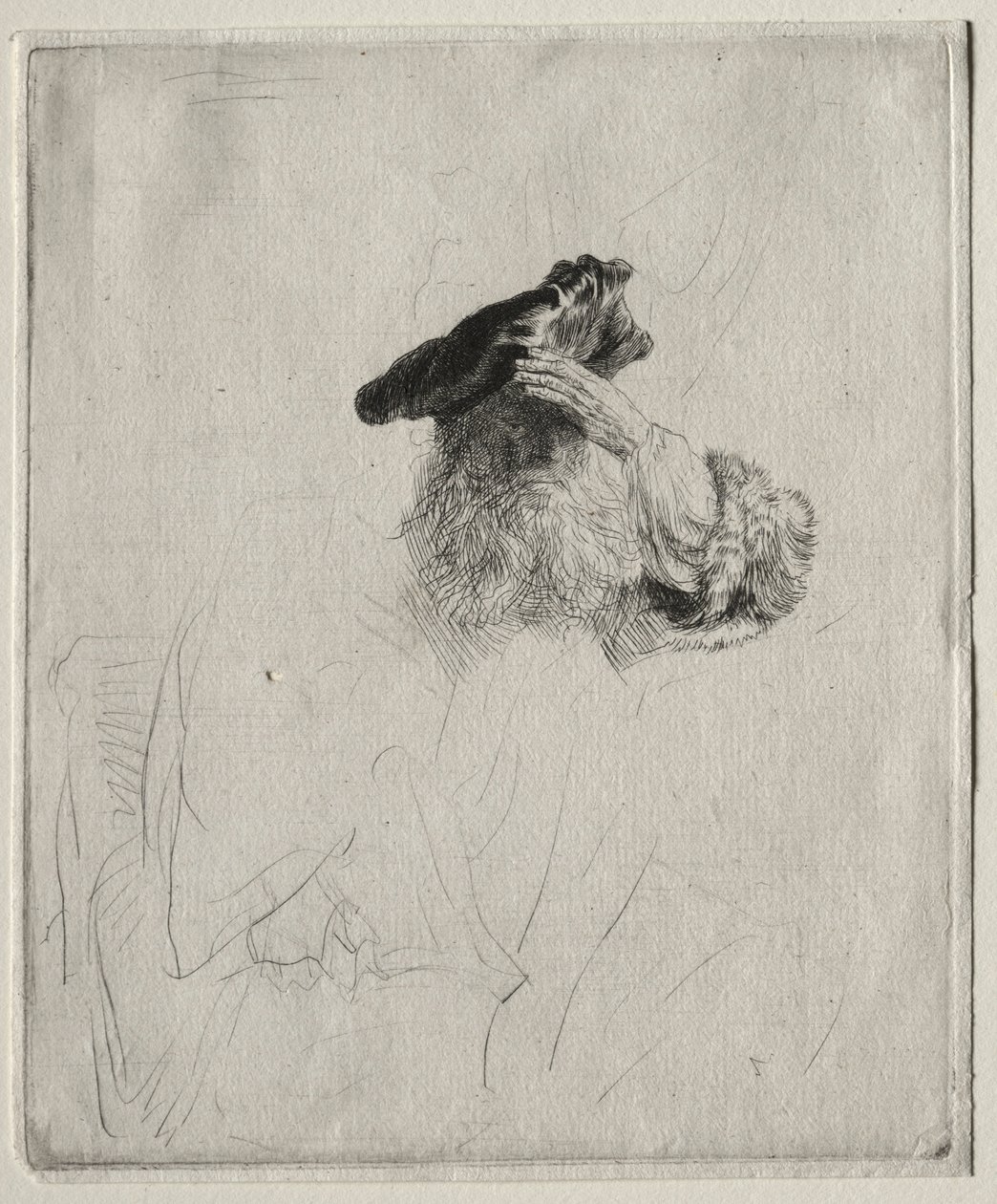 Vecchio che si copre gli occhi con la mano, c. 1639 da Rembrandt van Rijn