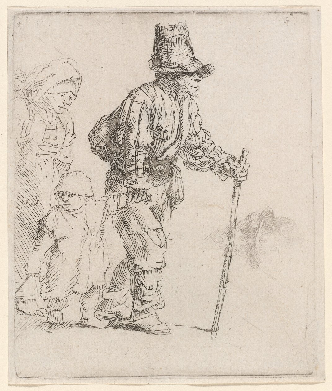 Famiglia di contadini in viaggio da Rembrandt van Rijn