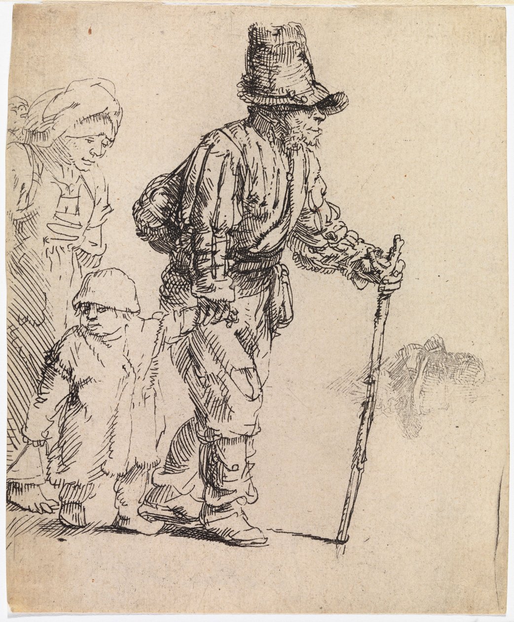 Una famiglia di contadini in viaggio da Rembrandt van Rijn