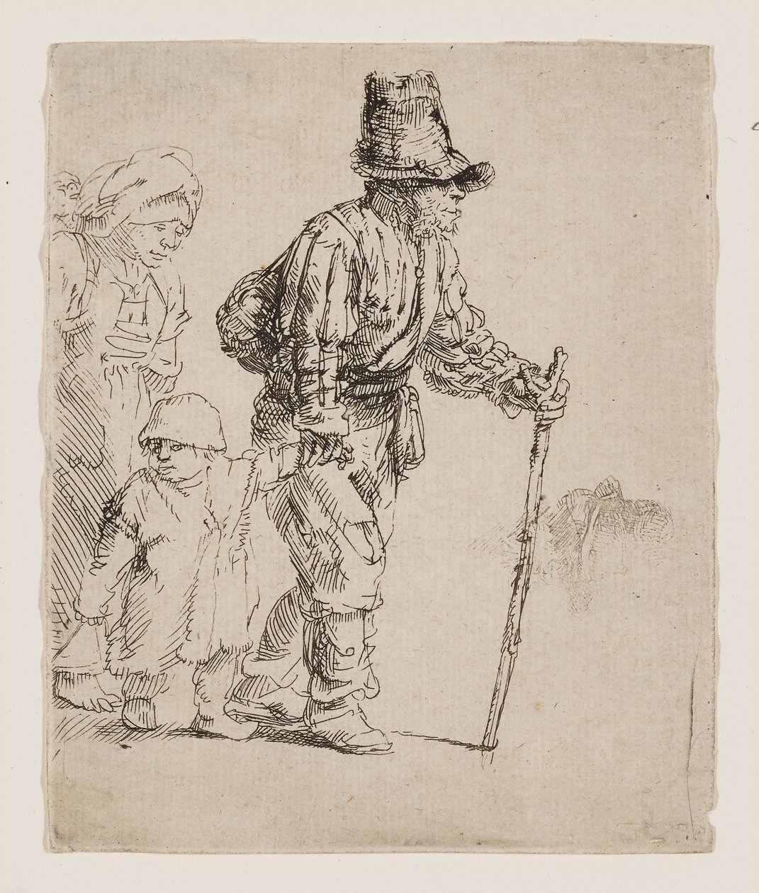 Una famiglia di contadini in viaggio da Rembrandt van Rijn
