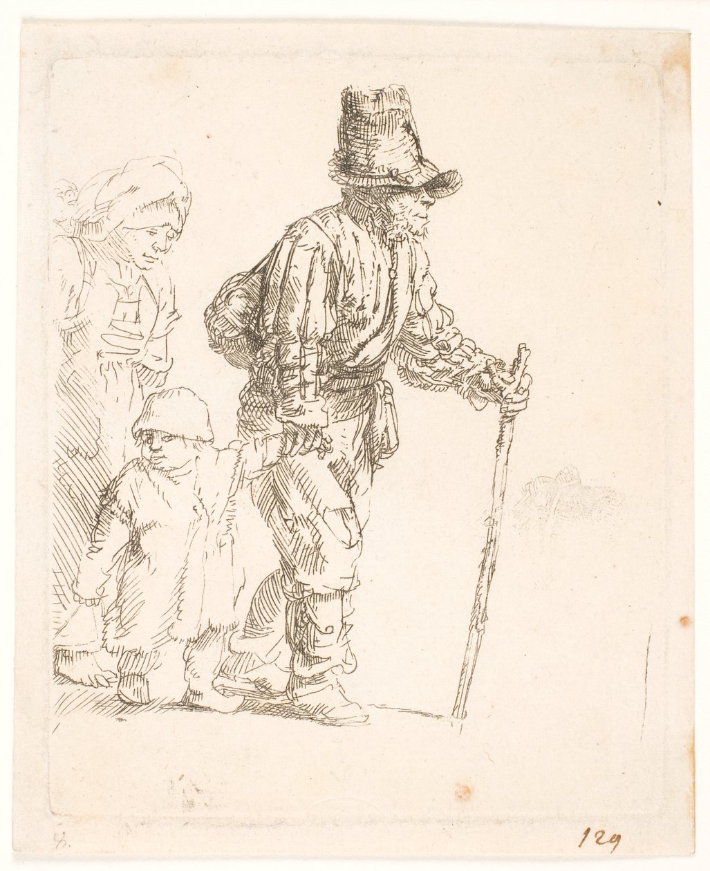Una famiglia di contadini in viaggio da Rembrandt van Rijn